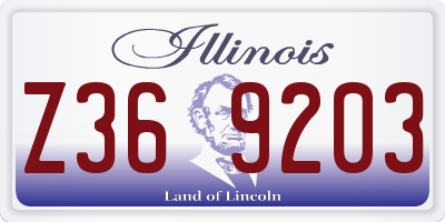 IL license plate Z369203