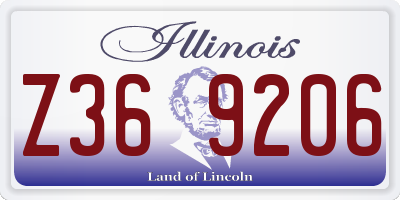 IL license plate Z369206