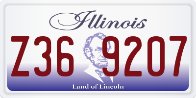 IL license plate Z369207