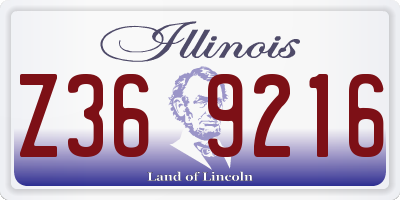 IL license plate Z369216