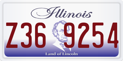 IL license plate Z369254