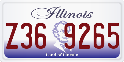 IL license plate Z369265