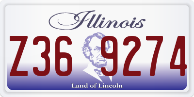 IL license plate Z369274