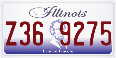 IL license plate Z369275