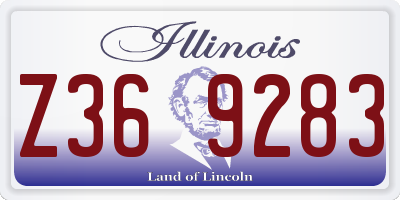 IL license plate Z369283