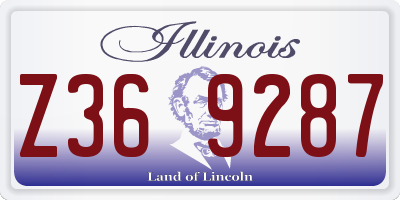 IL license plate Z369287