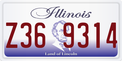 IL license plate Z369314