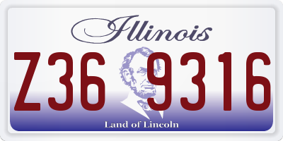 IL license plate Z369316