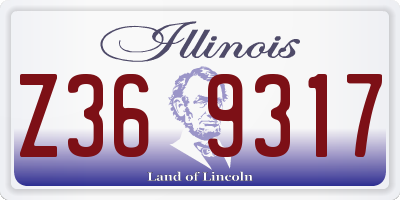 IL license plate Z369317