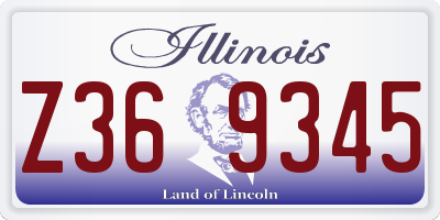 IL license plate Z369345