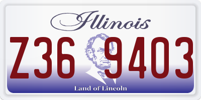 IL license plate Z369403
