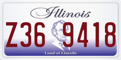 IL license plate Z369418