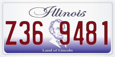 IL license plate Z369481