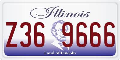 IL license plate Z369666