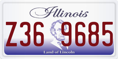 IL license plate Z369685