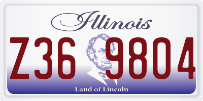IL license plate Z369804