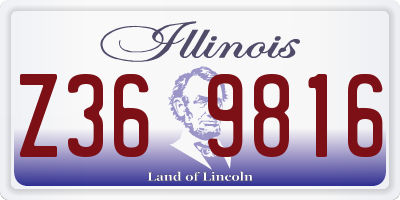 IL license plate Z369816