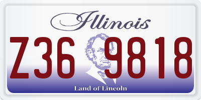IL license plate Z369818