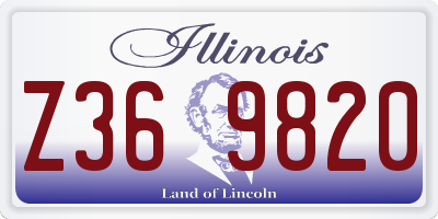 IL license plate Z369820