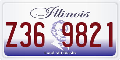 IL license plate Z369821