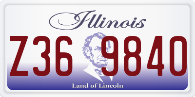 IL license plate Z369840