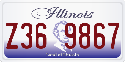 IL license plate Z369867