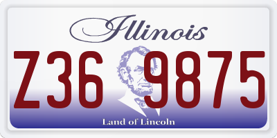IL license plate Z369875