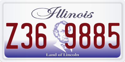 IL license plate Z369885