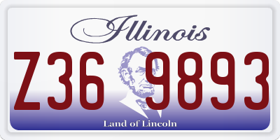 IL license plate Z369893