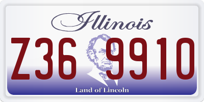 IL license plate Z369910