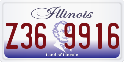 IL license plate Z369916