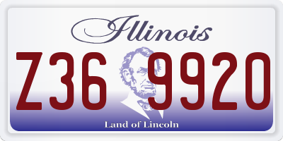 IL license plate Z369920