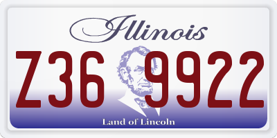 IL license plate Z369922