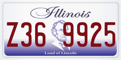 IL license plate Z369925