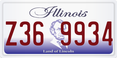 IL license plate Z369934
