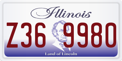 IL license plate Z369980