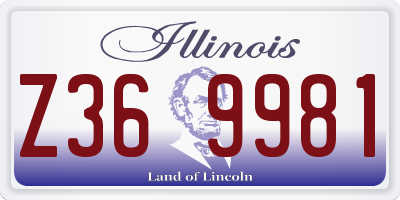 IL license plate Z369981