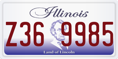 IL license plate Z369985