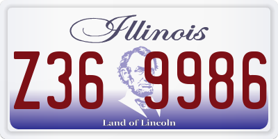 IL license plate Z369986