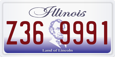 IL license plate Z369991