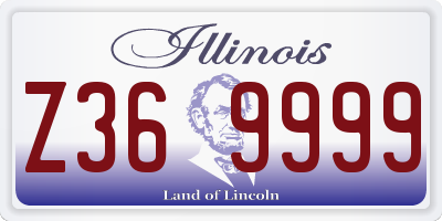 IL license plate Z369999