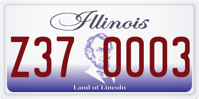 IL license plate Z370003
