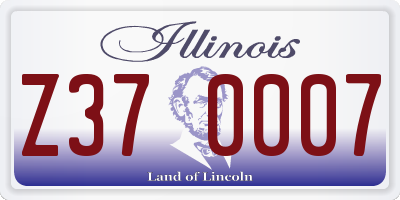 IL license plate Z370007