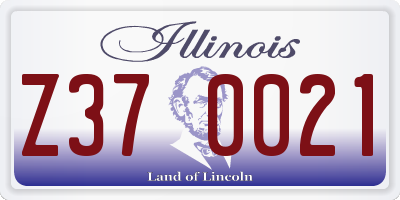 IL license plate Z370021