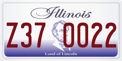 IL license plate Z370022