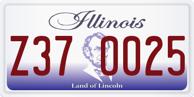 IL license plate Z370025