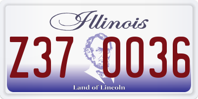 IL license plate Z370036