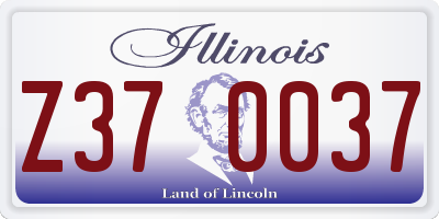 IL license plate Z370037