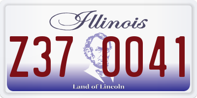 IL license plate Z370041