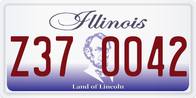 IL license plate Z370042
